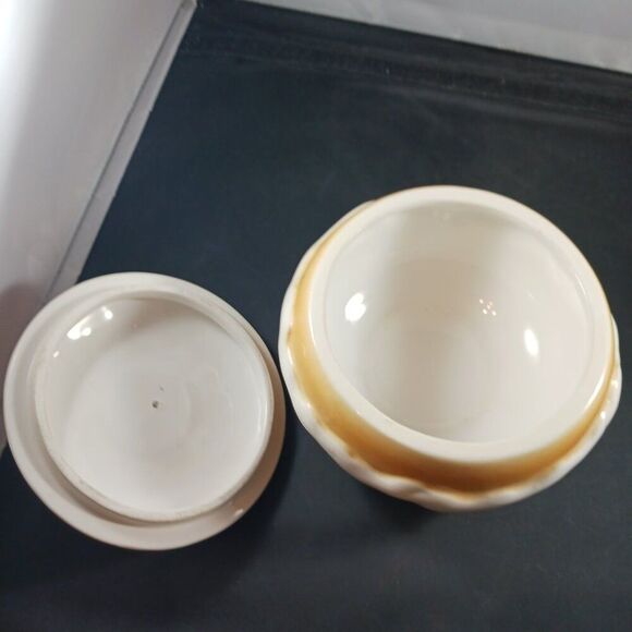 Vintage 1995 Boston Warehouse 5" Bagel Lidded Cream Cheese Bowl Serving Dish - Picture 6 of 12